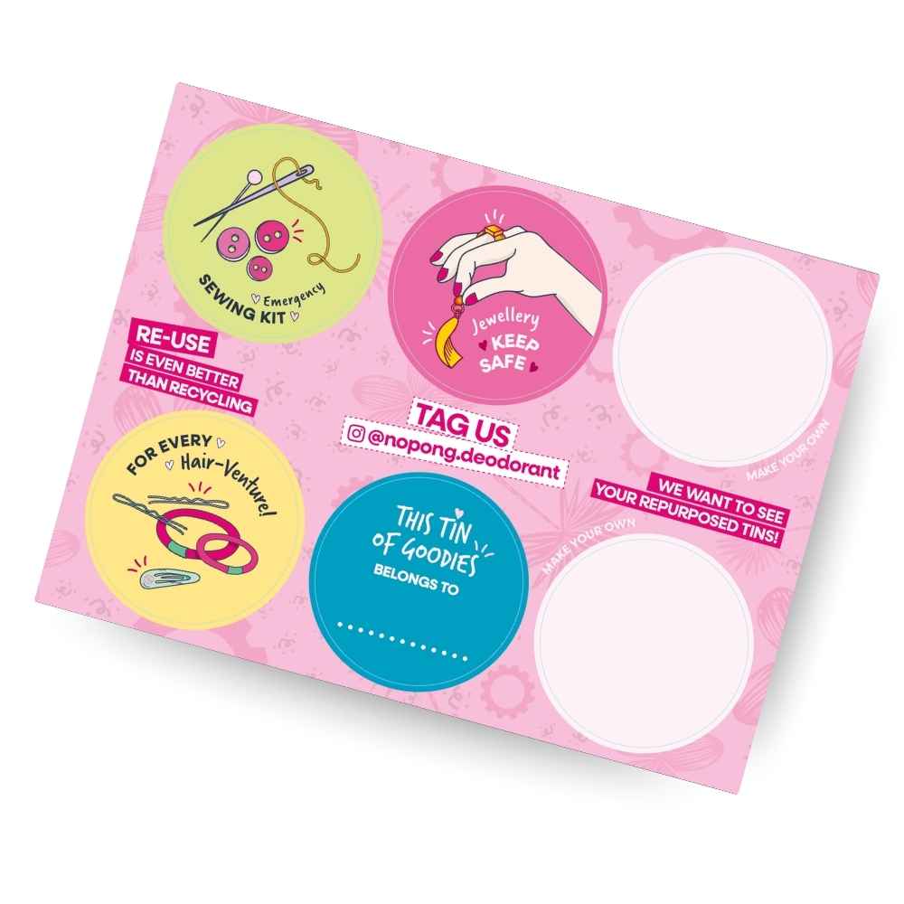 Re-Use Stickers - For both 35g & 85g Tins